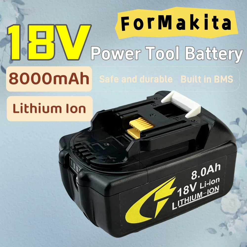 

100% New Power Tool Battery 18V 8000mAh For Makita BL1830 BL1840 BL1850 LXT400 Lithium ion Rechargeable Battery Replacement