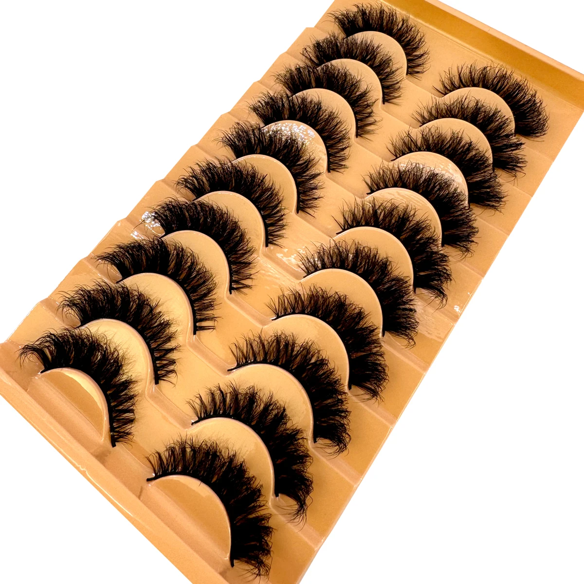 10 Pairs Fluffy Faux Mink Lashes Short long Messy Wispy Natural Eyelashes Hamdmade Real 3D Mink Eyelashes Makeup False Lashes