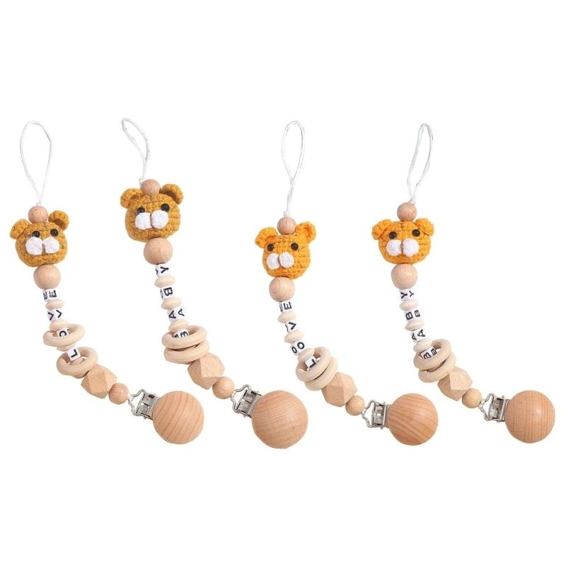 J15U Pacifier Chain Pacifier Holder Cartoon Pattern Pacifier Clip Personalised
