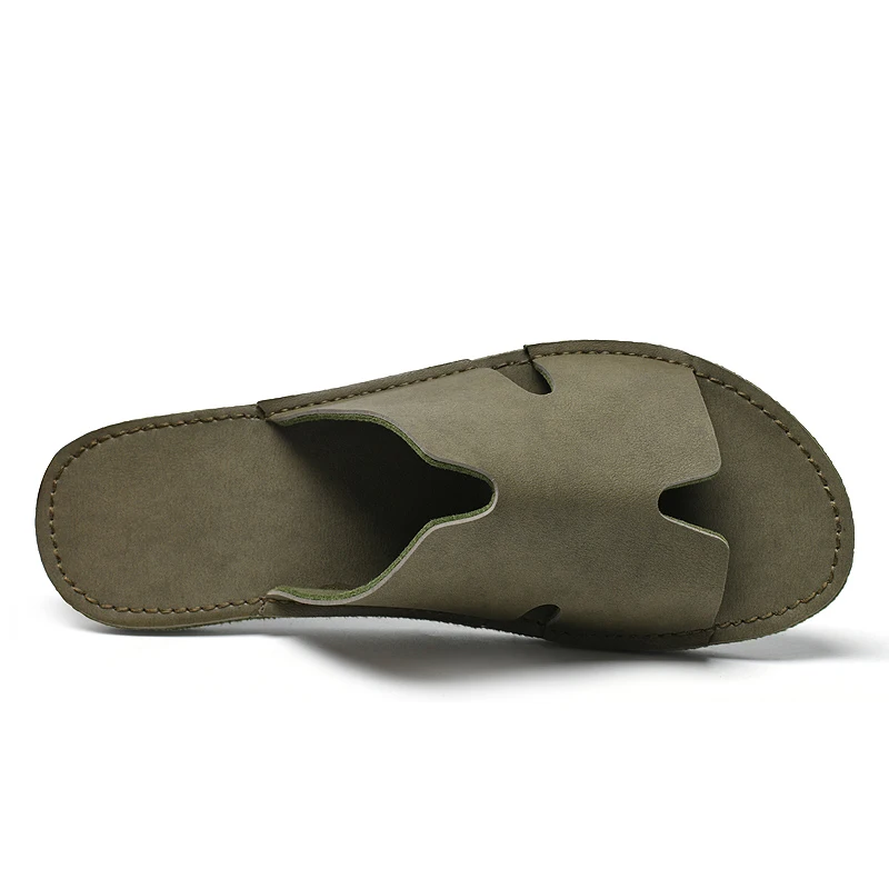 2026 Men'S Summer Open Toed Breathable Sandals Comfortable Flat Bottom Casual Home Slippers Anti Slip Wear Resistant Slippers