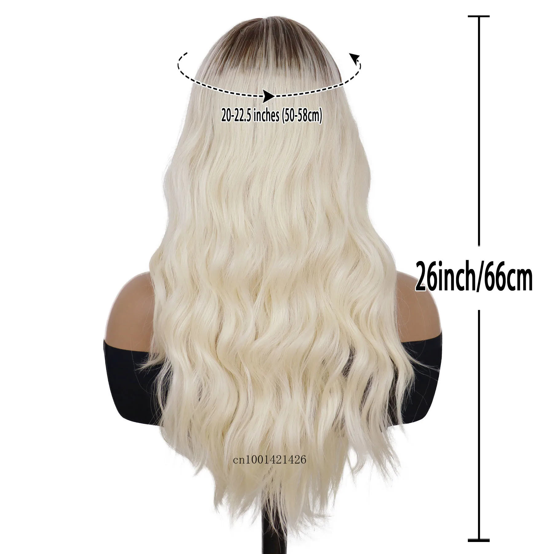 Synthetic Hair Long Blonde Wigs Women Gradient Color Brown Roots Ombre Blond Wig Clearance Sale Wavy Drag Queen Costume Wig