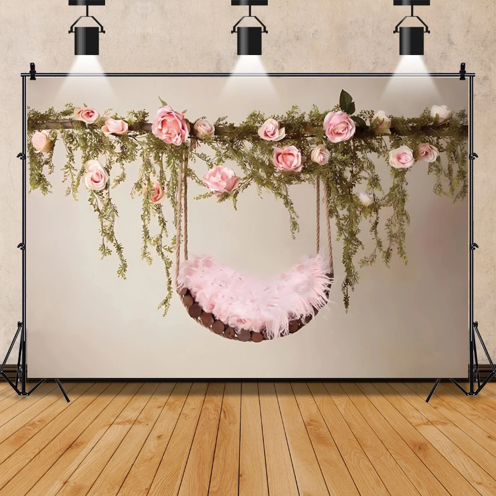 Newborn Baby Shower Princess Background For Photography Butterfly Flowers Petal Branches Birthday Photo Backdrop Photo Studio