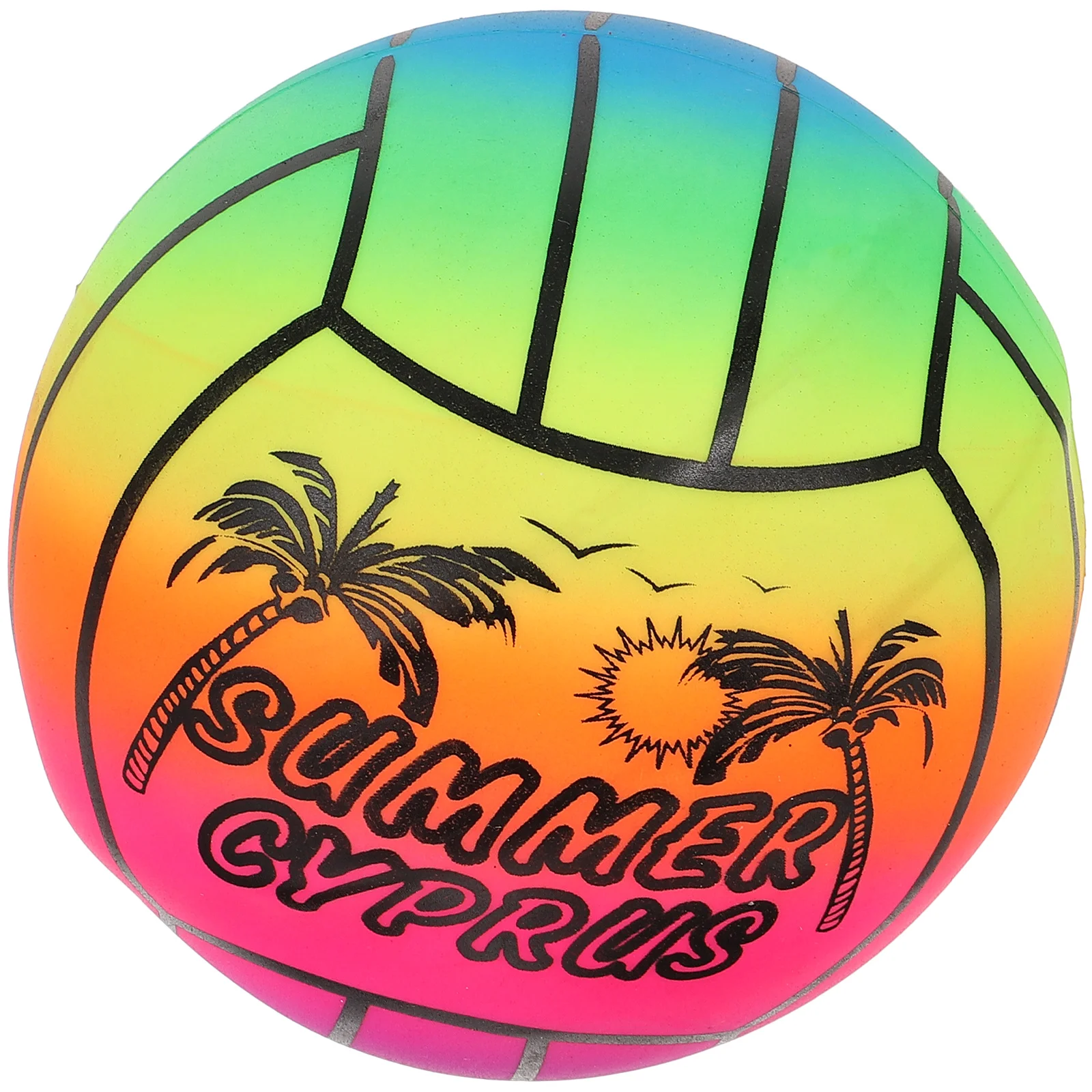 

Inflatable Rainbow Volleyball 6 Inch Thick PVC Ball Toys for Kids Large Balls Sports Equipment Indoor Outdoor Fun