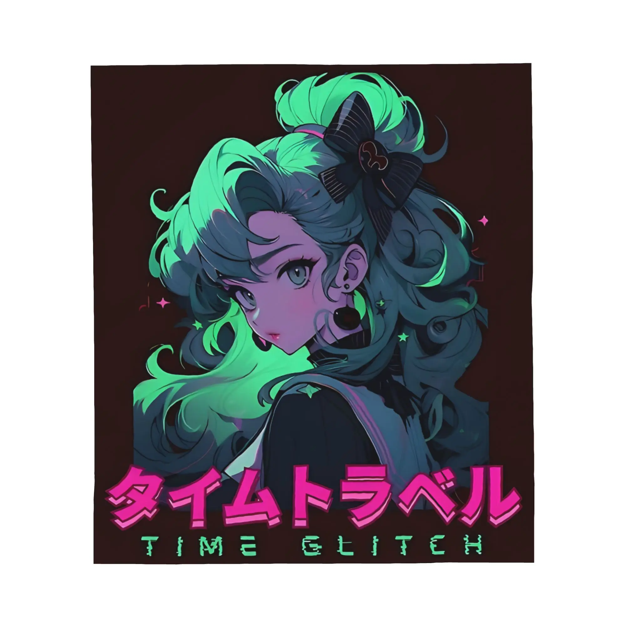 1PC 90S Anime Glitch Waifu Blanket Throw Super Cosy Plush Living Room Sofa