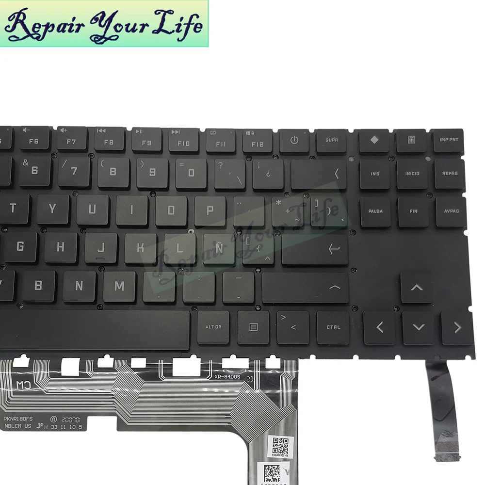 La/latein us deutsch rgb hintergrund beleuchtete tastatur für hp omen 15-en 15-en0028ax 15-en0013dx 15-en1000na weißes buntes licht v193446gs1