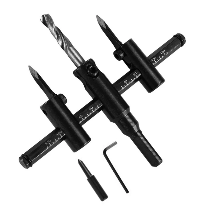 A2UD Lỗ Cắt Mũi 30-300mm Gỗ Chong Chóng Mũi Cưa Có Thể Điều Chỉnh Vòng Tròn Lỗ Cưa Gỗ Cắt mũi