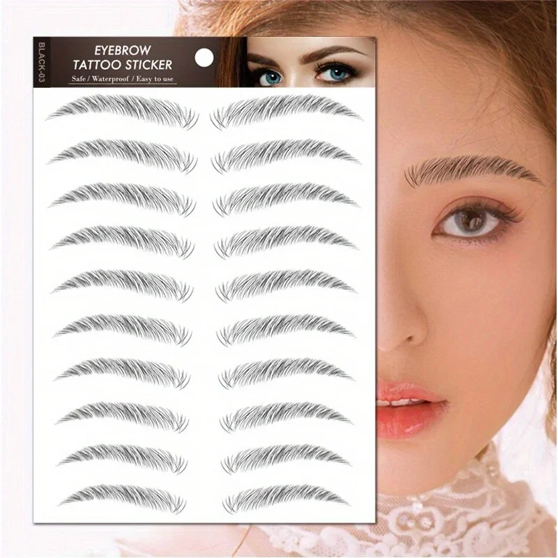 6D Eyebrows Sticker Water Transfer Hair-like Eye Brow Tattoo Stickers Long Lasting False Eyebrow Enhancers Eye Brow Cosmetics