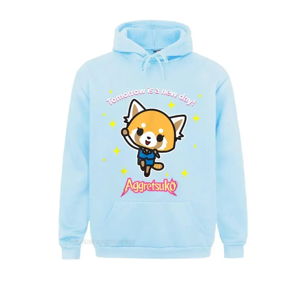 Aggretsuko Tomorrow New Day Tee Shirt Newest Men Sweatshirts Street Hoodies Long Sleeve Christmas Leisure Clothes