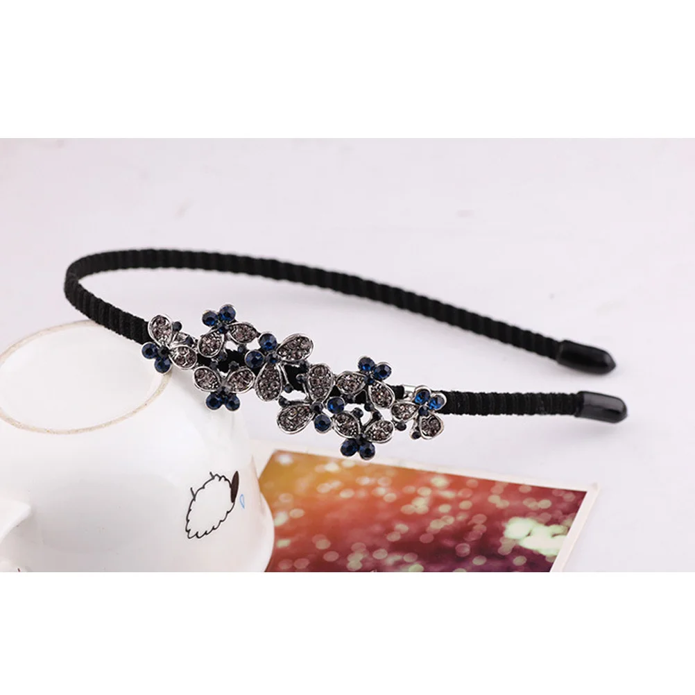 

3Pcs Ink Orchid Floral Hair Hoops Classical Chinese Style Headband Chic Fashion Hair Accessory for Women Daily Party