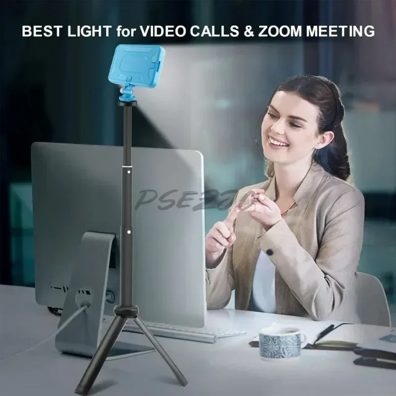 LED Selfie Triangle Stand Light Mobile Phone Fill Light 2500mAh Portable Clip on Light for Live Video Shootingble