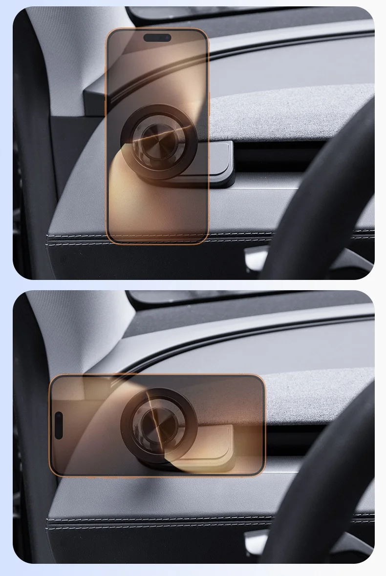 For Tesla Model 3/Y/YL Juniper Highland 2025 2026 Base Magnetic Phone Holder Dashboard Rotatable Bracket Mount Car Accessories 6
