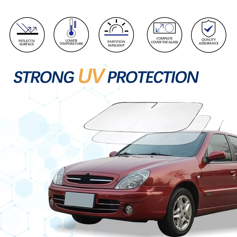 Car Windshield Sun Shade Window Shade Foldable Sun Visor Protector Blocks UV Rays For Citroen Xsara Car Summer Accessories