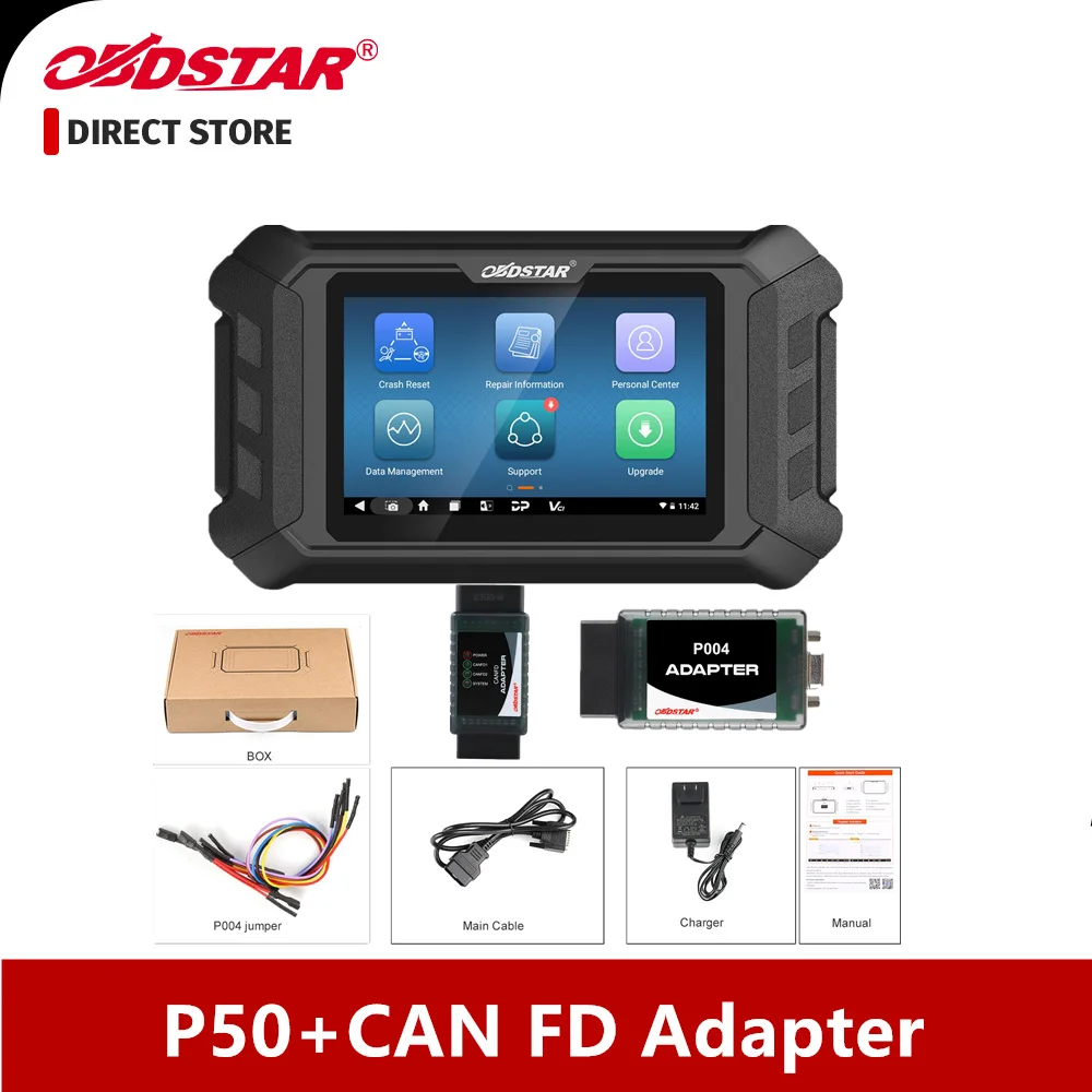 OBDSTAR P50 Airbag Reset Tool Covers 81 Brands Over 11200+ ECU Part No. Plus CAN FD Adapter