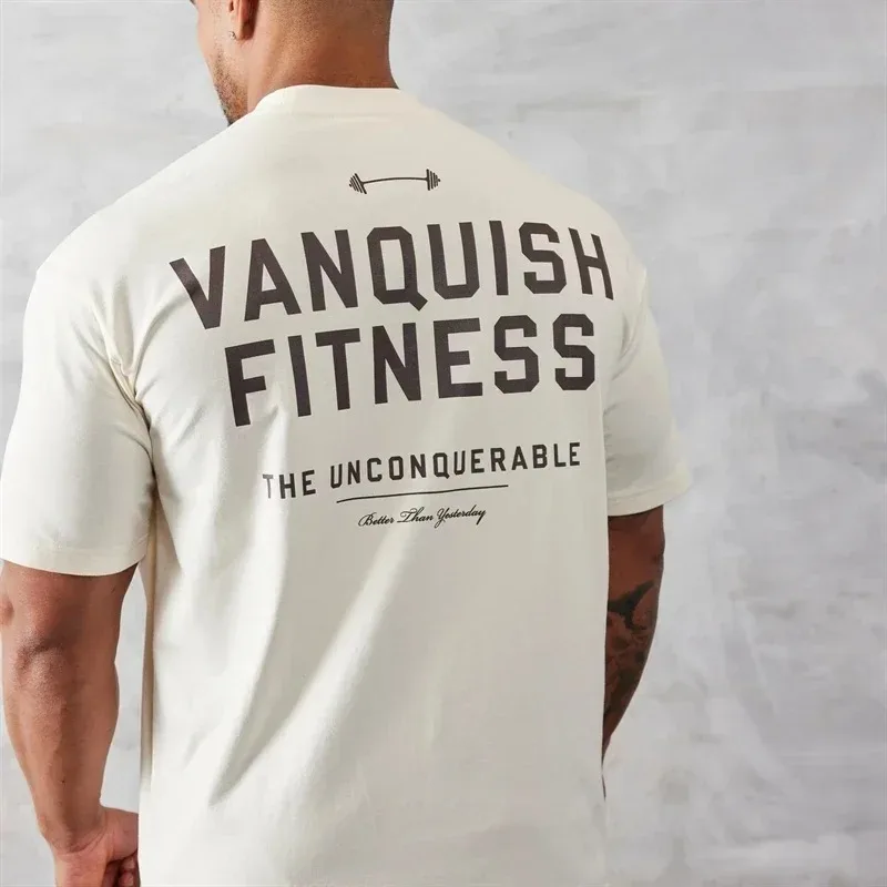 T-shirt oversize da uomo T-shirt sportiva in cotone moda girocollo manica corta da corsa T-shirt da allenamento estiva palestra fitness top sportivi