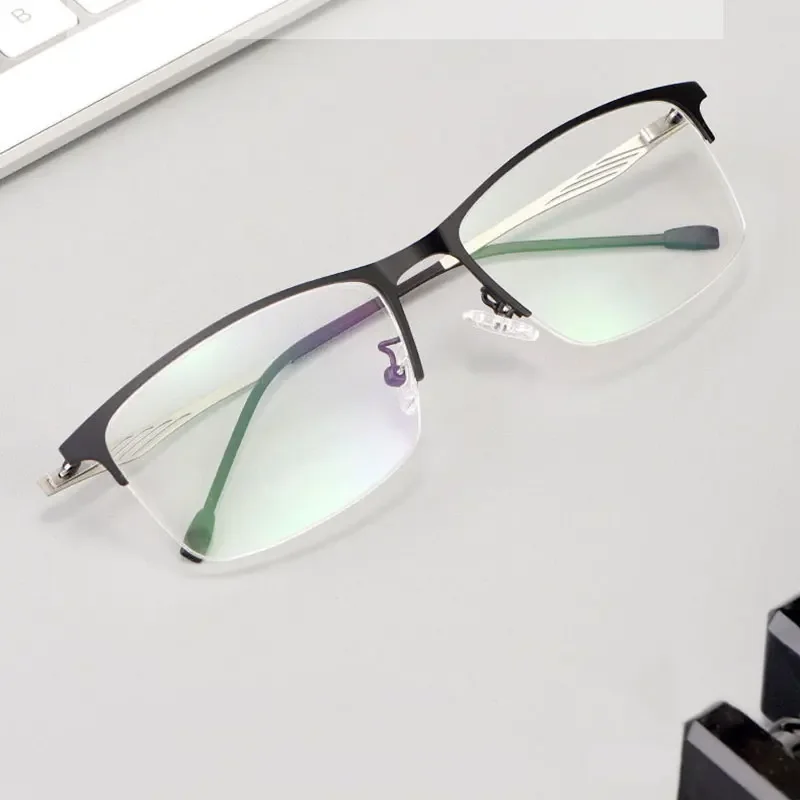 

Alloy Frame Glasses Men Style Half Rim Eye Glasses Shortsighted Spectacles Rectangle Eyeglasses New Arrival Eyewear