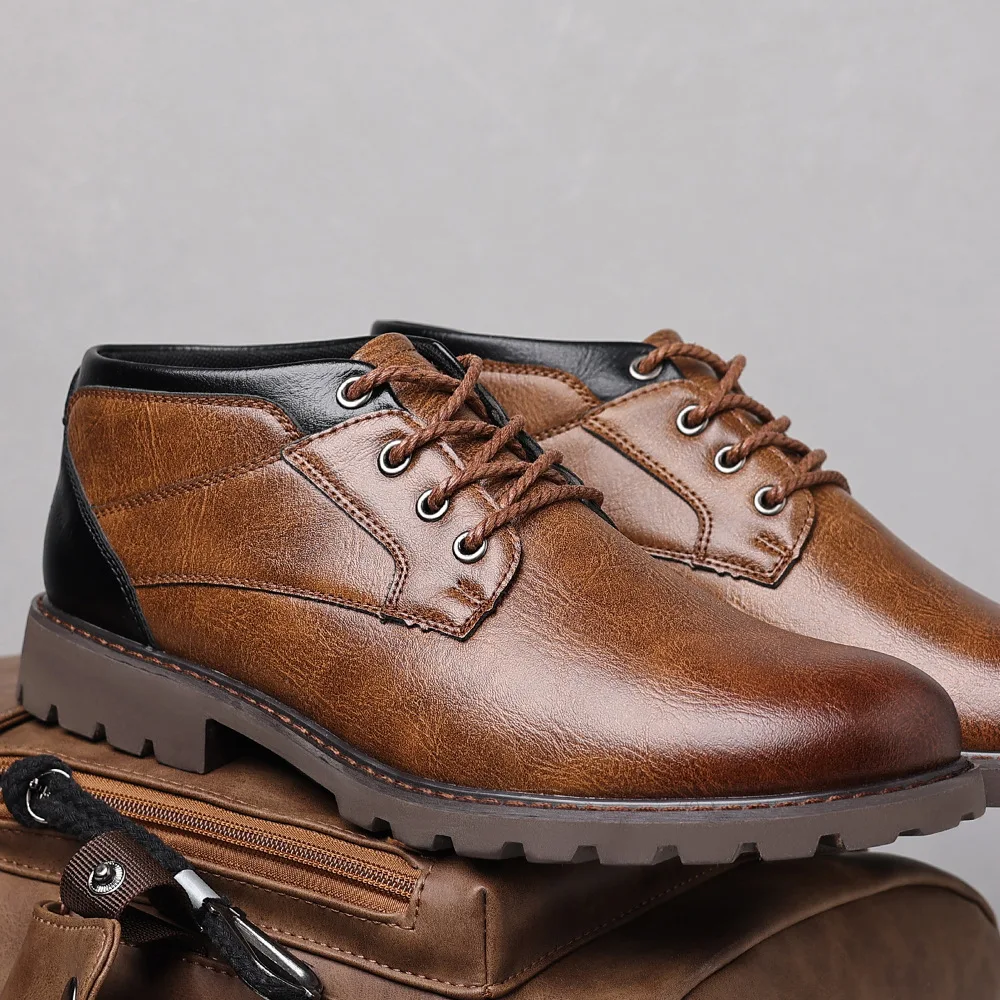 

Men's boots, oversized lace-up short boots, men's shoes, autumn and winter low-top shoes, outdoor work boots