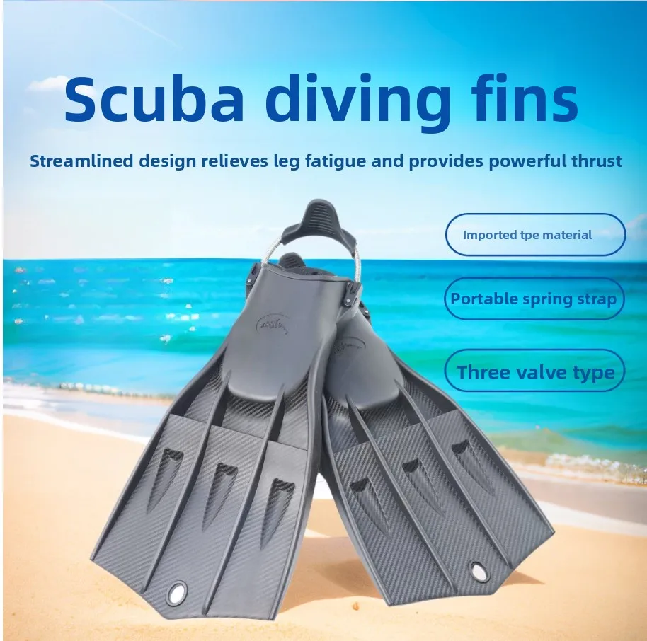 Professional Scuba Diving Fins Adjustable Spring Buckle Jet Frog Shoes Strong Thrust Diving Training