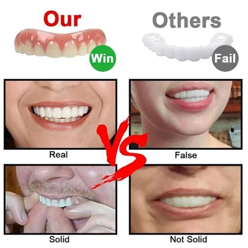 Silicone false teeth cosmetic dental veneer men and women dentures oral hygiene tools dentures veneers dental cosmetics