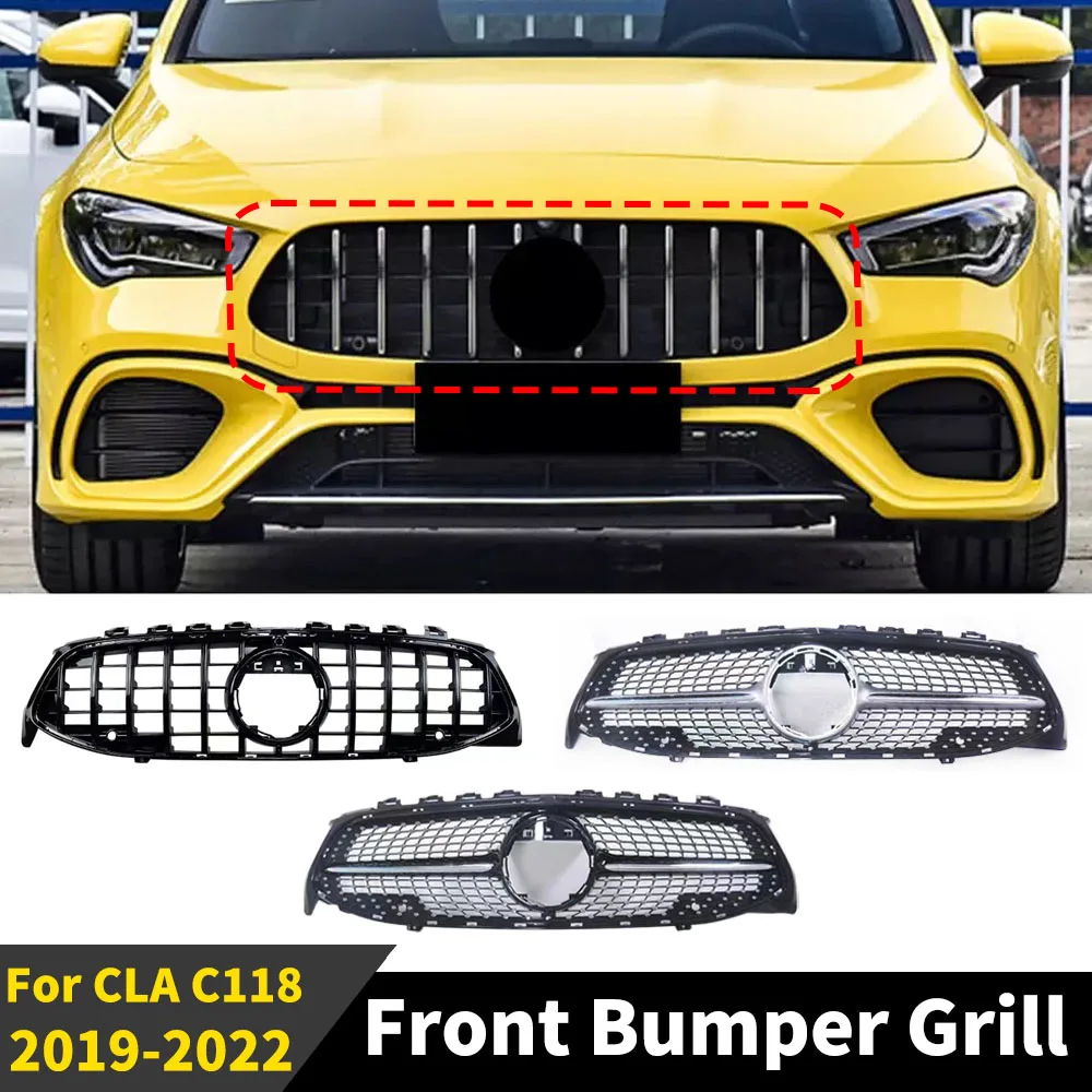 

Sport GT Diamond Facelift Front Grille Racing Grill For Mercedes Benz CLA W118 C118 2019-2022 180 250 260 200 220 Exterior Part