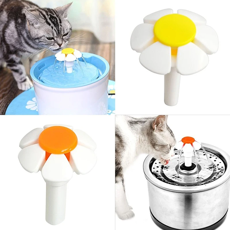 Cat Fountain Replacement Flower Nozzle Head for Dogs Round Cubic Stainless Steel Top Water Dispenser