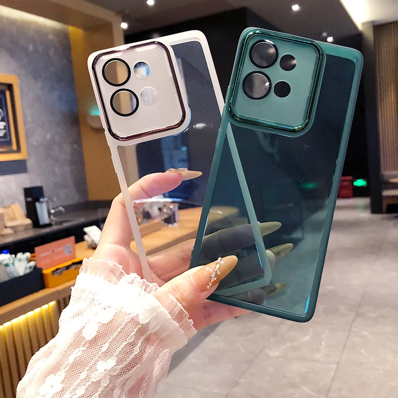 Fashion Transparent MOTO Edge 50 Neo Case for Motorola Edge 50 Fusion 40 G32 G24 Lens Film Protection Soft Silicone Clear Cover