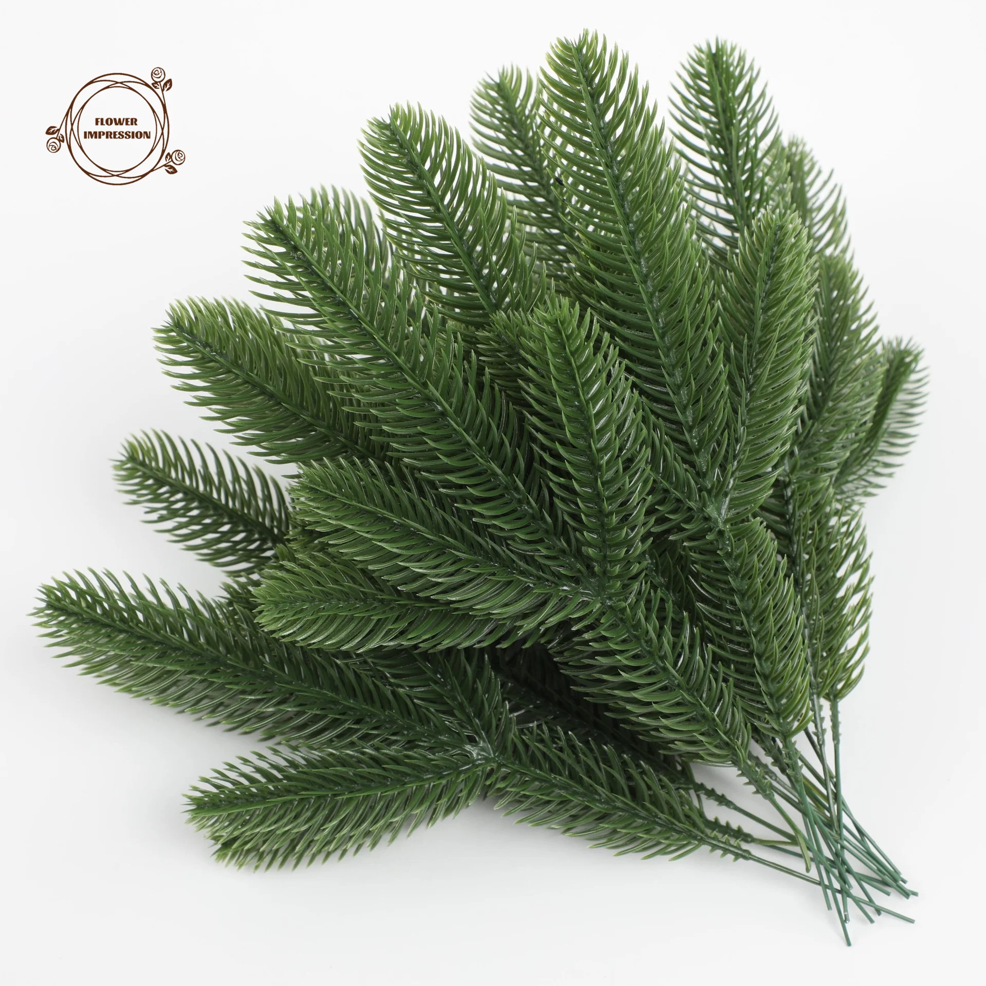 

15/30PCS Artificial Flowers Christmas Pine Branches Needle Branches Fake Plant Green Garland Wreath Halloween Home Garden Decors
