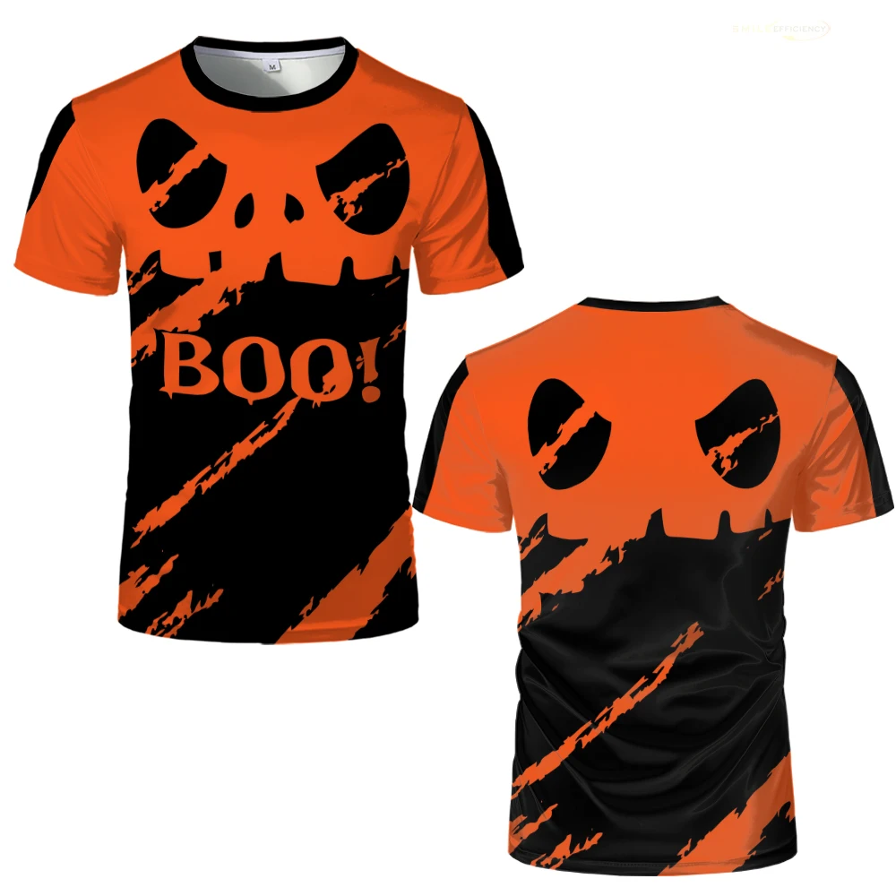 

Fashion Vintage T-shirts Festival Funny Party Cosplay Y2K Clothes Halloween Horror Pumpkin Face Pattern Men Women Kid's Clothes