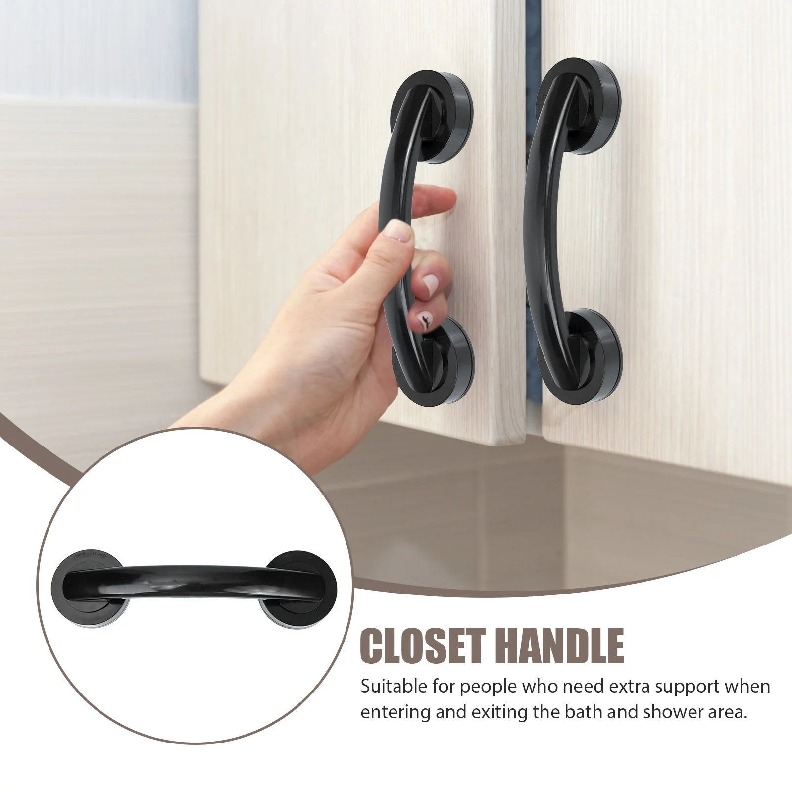 Safety Shower Handle Life Alert Necklace Balance Assist Door Pulls Adhesive Knobs Drilling Grab Bar Home Bath Bathroom Doorknob