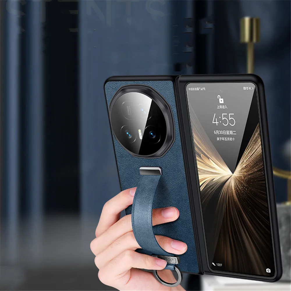 

Тонкий чехол премиум-класса из искусственной кожи для Honor Magic V5, чехол-держатель для браслета с кольцом на ощупь