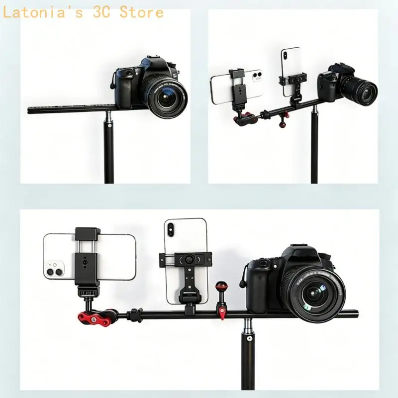 Professionelle verschiebbare Stangenhalterung für Kamera-Rig 1/4 Zoll 3/8 Zoll Gewindelöcher Knöpfe X3UB – Detail 3