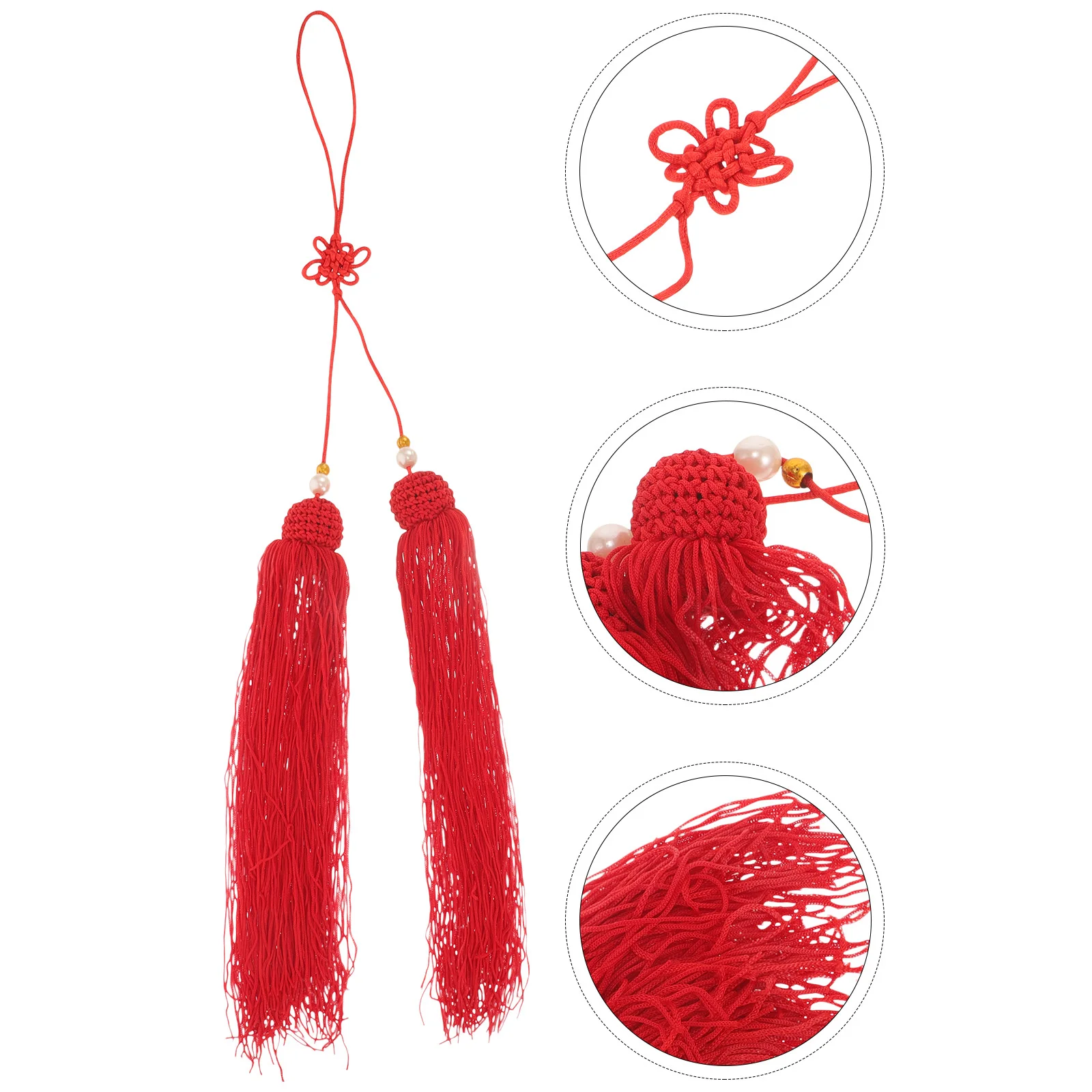 Tai Chi Sword Spike Vibrant Tassel Red Pendant Hanging Ears Decor Decoration Cloth Bright