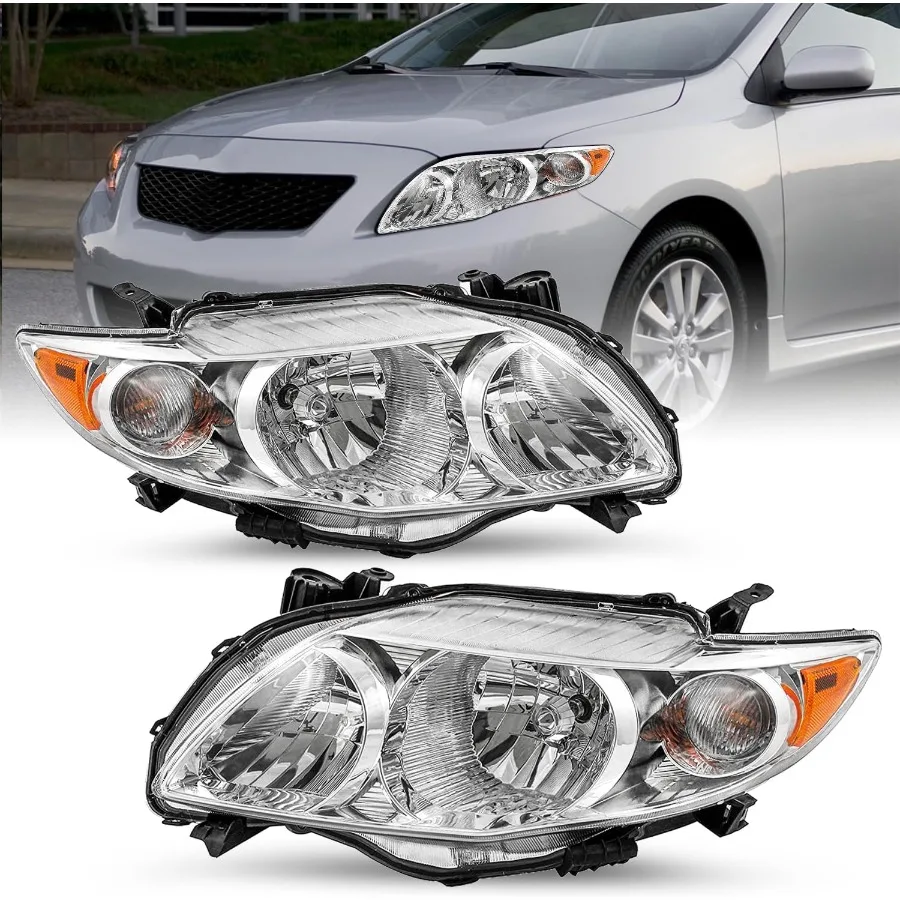 

Headlight Assembly Set for 20092010 Corolla Base CE LE XLE Models Includes Driver and Passenger Side Lamps Designed for Enhanc