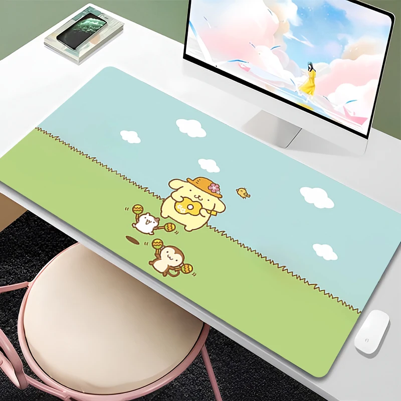 Mouse Pad Pom Pom Purin Non-Slip Rubber Edge locking mousepads Game play mats notebook computer Home Decor Sanrio Girl gift