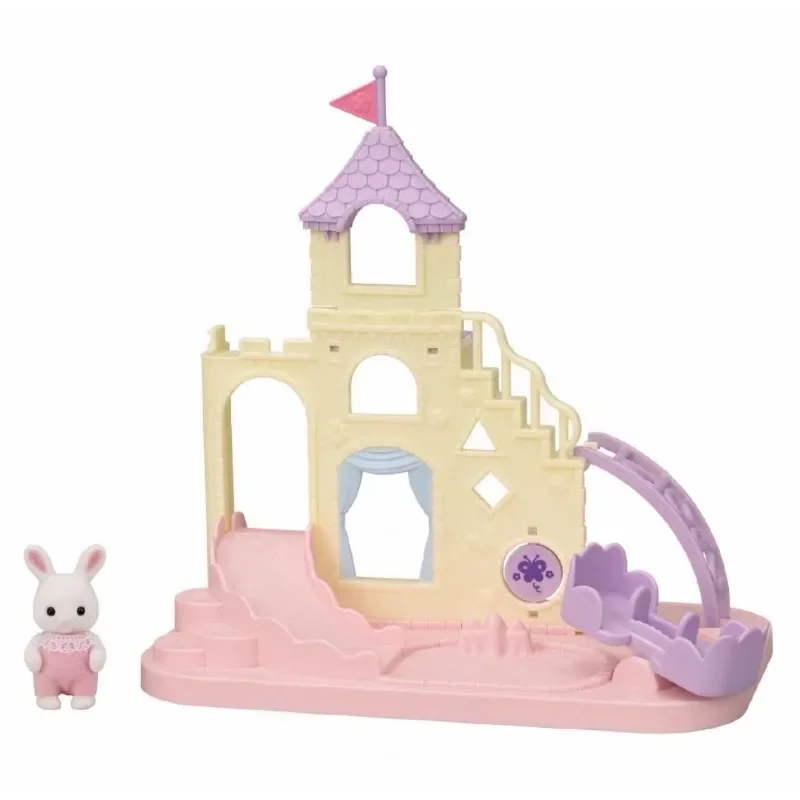 子供のための収集可能なアニメの置物のおもちゃ,シルバニアの家族,城の遊び,トレンディ,収集可能な人形,女の子のための誕生日プレゼント,オリジナル,2024