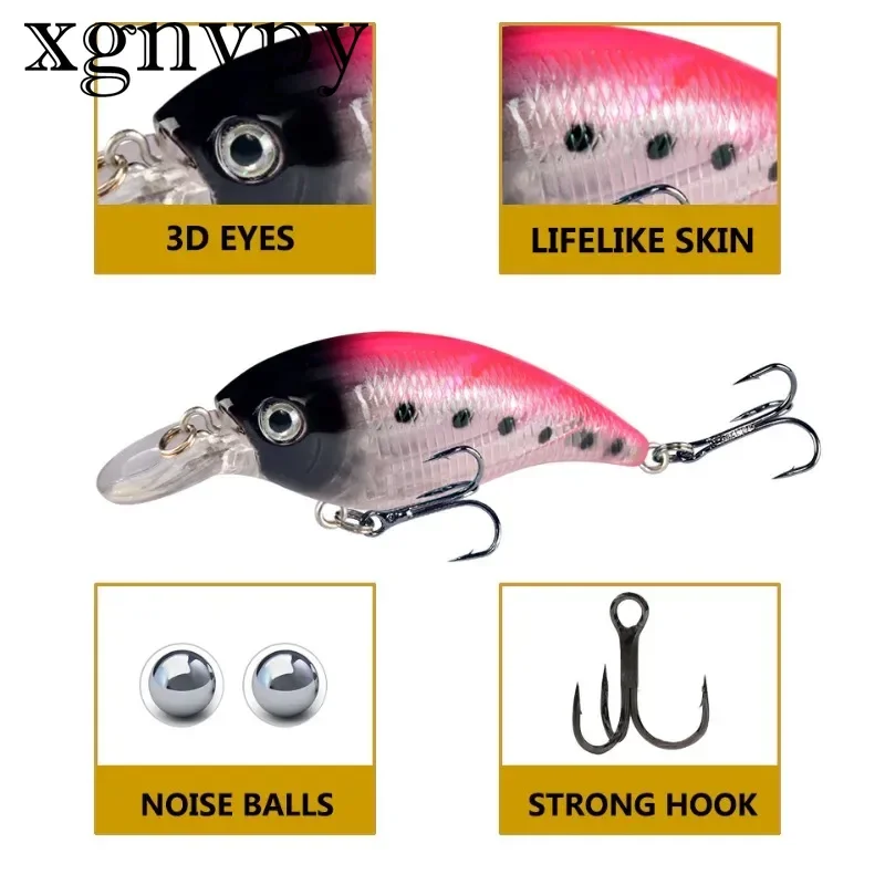 xgnvpy New Hot Luya Bait Rock Simulation 4 Color Water Surface Bionic Hook Sharp Practical Fishing Lure