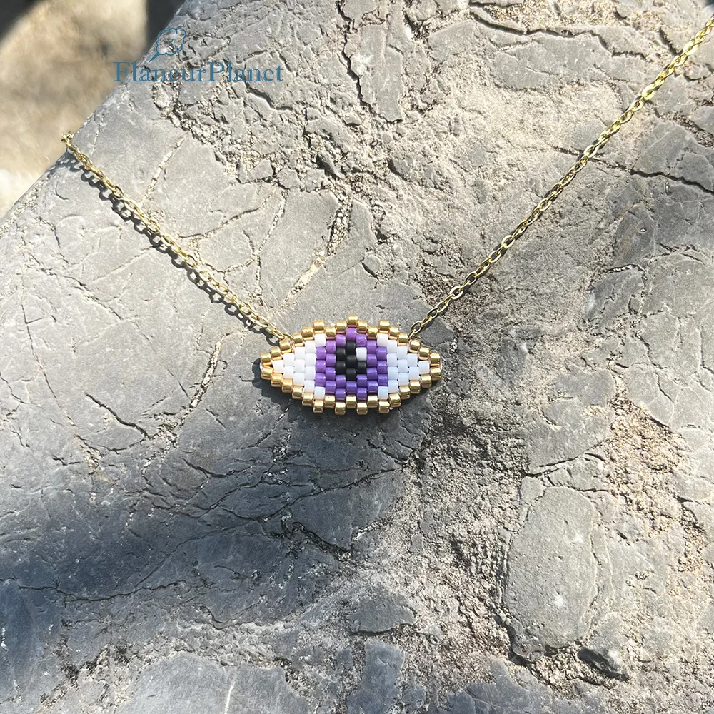 FlaneurPlanet TS Fans Merch Gifts الأرجواني Guardian Eye Necklace Aureate الفولاذ المقاوم للصدأ للفتيات