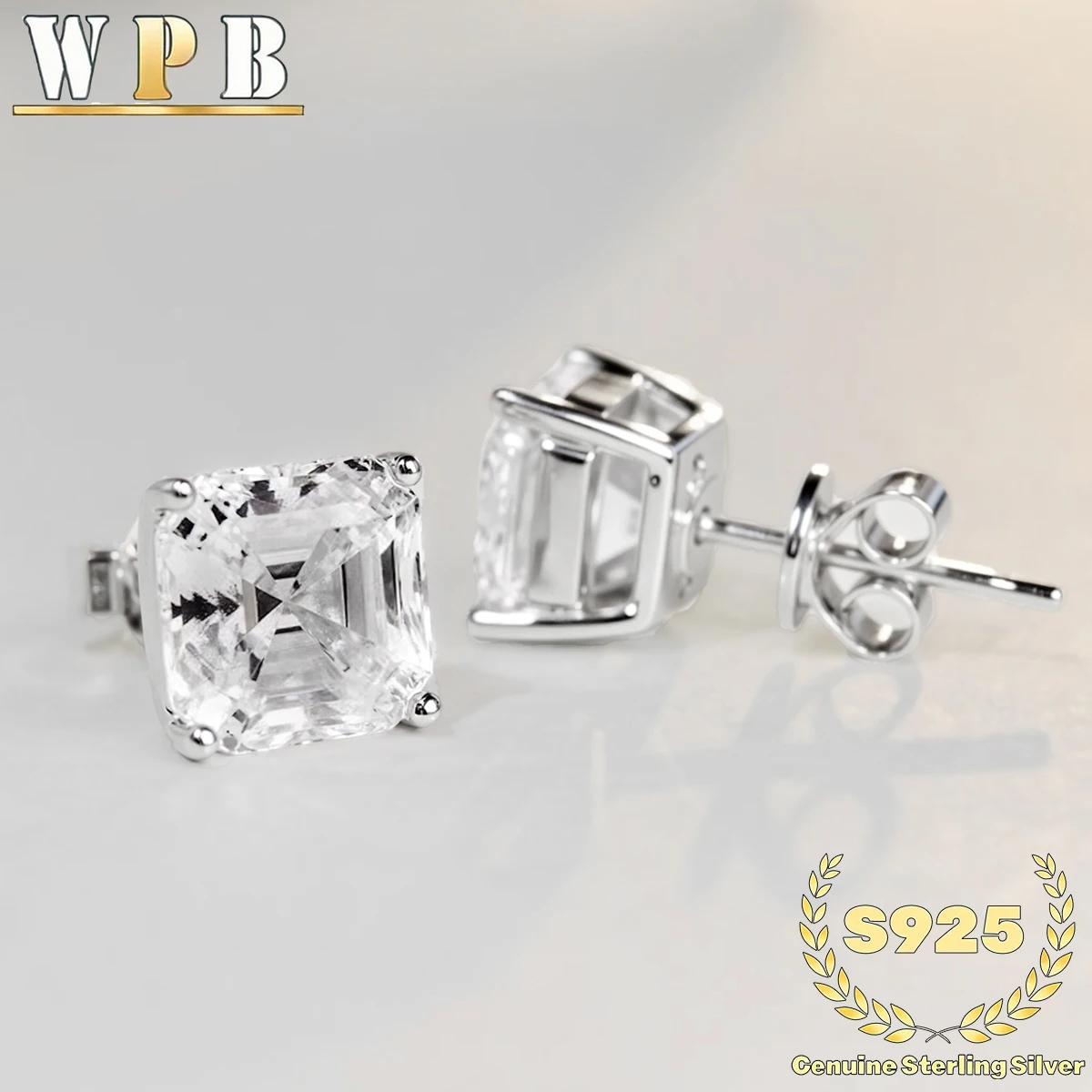 

Genuine S925 Sterling Silver 3CT Square Earrings Women Shiny High Carbon Zircon Luxury Jewelry for Gift Parties for Lovers