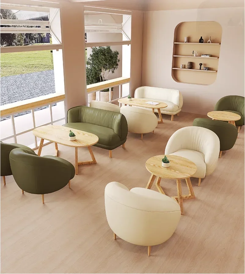 Leisure negotiation coffee shop milk tea shop Qing bar dessert shop book bar lounge area reception sofa table and chair combinat