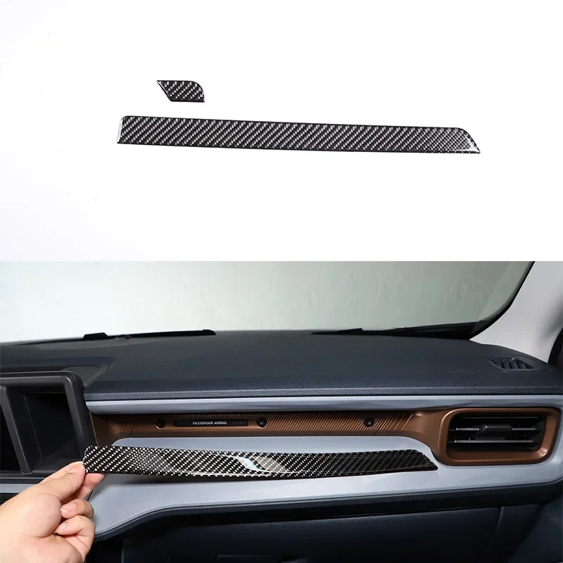 

Center Control Panel Dashboard Sticker For Ford Maverick 2022 LHD Trim Decal Strips Carbon Fiber Car Accessories