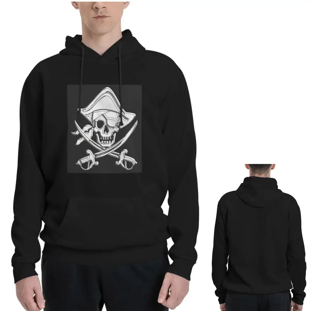 

Хромированные толстовки с морскими пиратами и скрещенными костями для мужчин и женщин, повседневные пуловеры, толстовки в стиле хип-хоп, уличная одежда с длинными рукавами, осень-зима