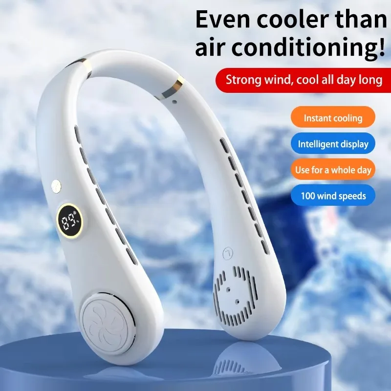 مروحة رقبة صغيرة عالية الجودة لموسم الصيف، مروحة رقبة قابلة لإعادة الشحن، مراوح محمولة ويمكن ارتداؤها مع أسعار الجملة للاستخدام الخارجي