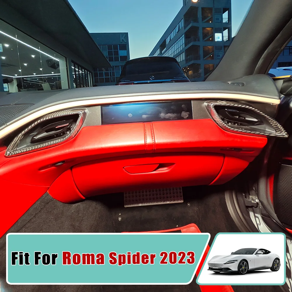 For Ferrari Roma 2019‑2025 Coupe Spider Real Carbon Fiber Air Vent Ring Cover Trim Dashboard Outlet Frame Car Interior Accessory