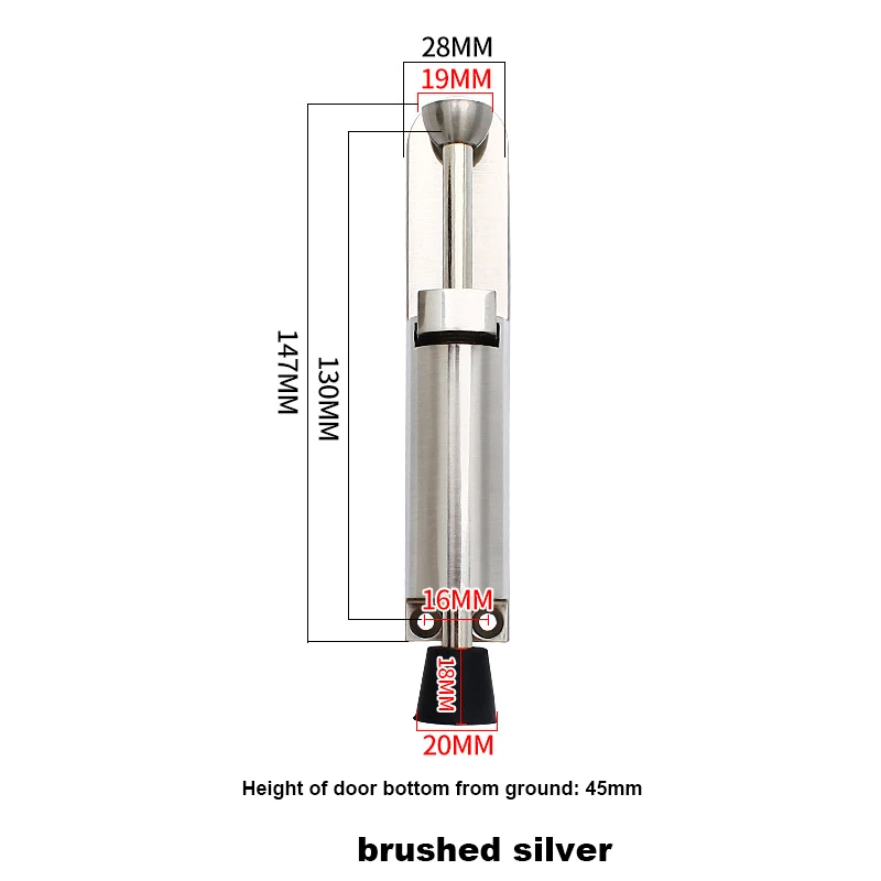 1-5 قطعة سدادة الباب القابلة للتعديل الربيع تحميل تلسكوبي موقف سبائك الزنك الثقيلة أقفال الأبواب حامل وقف جدار حامي #6
