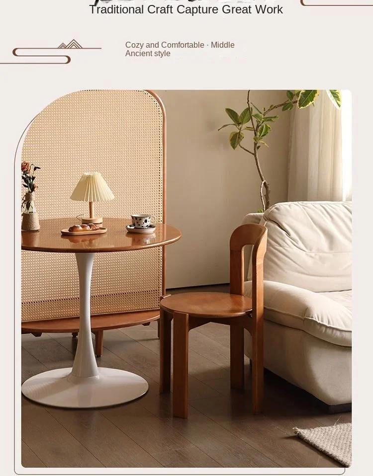 French Retro Dining Chair Design Master's Makeup Backrest Living Room Chair Minimalist Coffee Vintage Solid Wood Chair Furniture