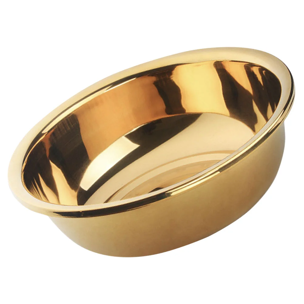 

Stainless Steel Basin Thickened Kitchen Bath Household Vegetable Wash (gold) Washing Metal Mixing Bowl Big Large Bowls