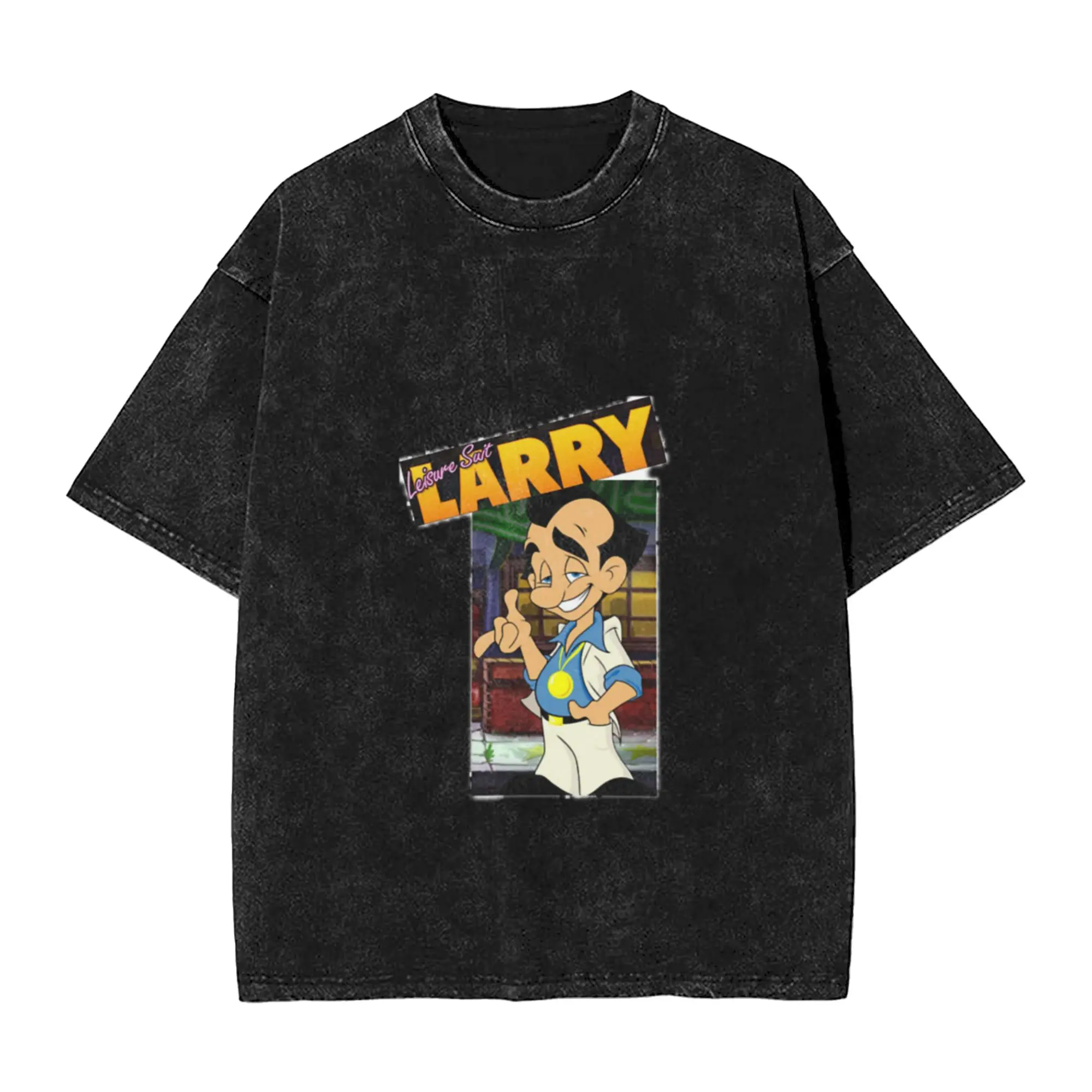 Leisure suit Larry Classic Trendy A Washed T Shirt Men's Women's Oversized Cotton Tees Tops
