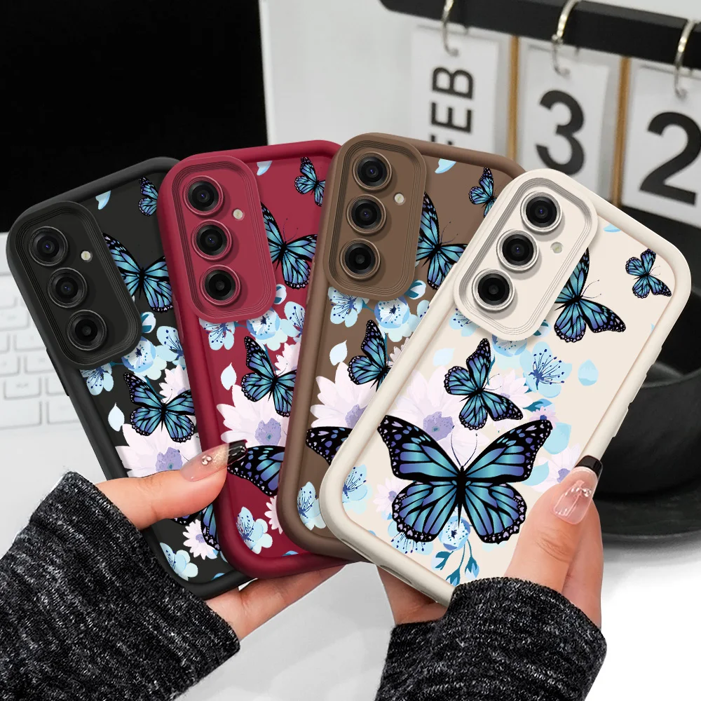 Flowers Butterflies Phone Case For Samsung Galaxy M54 M36 M34 M32 M23 M22 M16 M15 M14 M13 M12 M02 5G Staircase Soft Cover