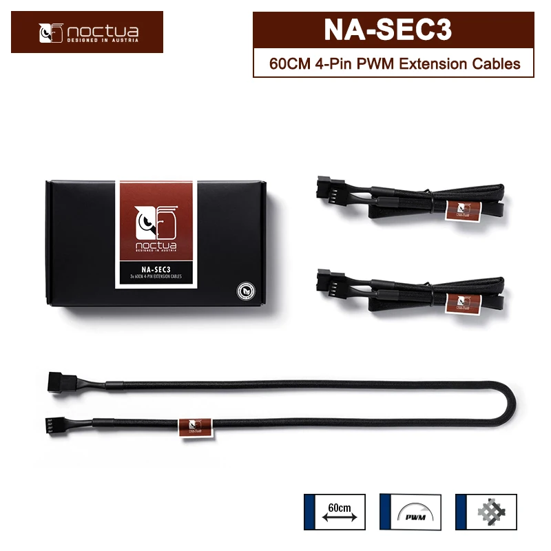 

Noctua NA-SEC3 60CM 3PIN 4PIN PWM Fan Extension Cables Daisy-chained larger Enclosures Use