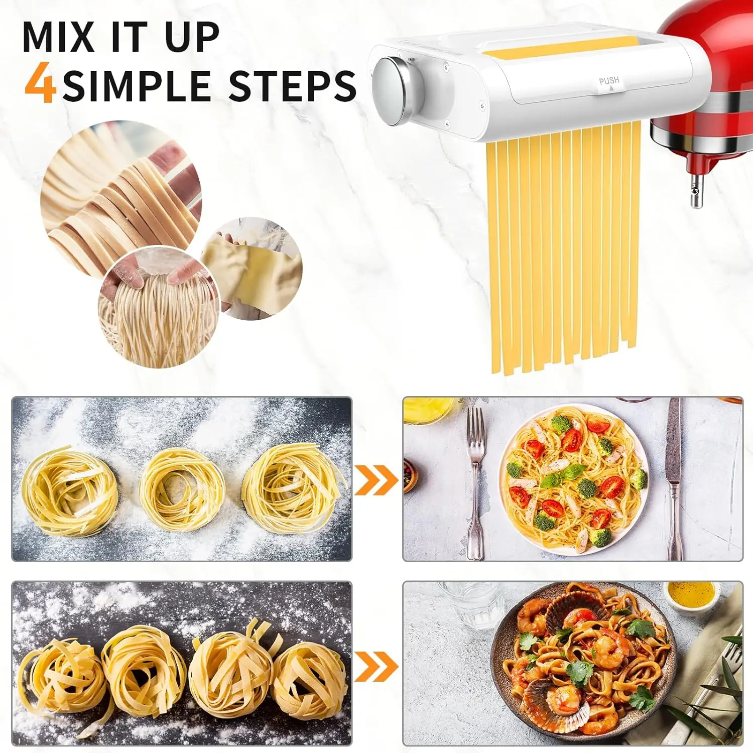ta Maker Machine - Electric Pasta Makers Attachment Set 3-In-1 For Kitchenaid Stand Mixers Noodle Maker Kit Included Sheet