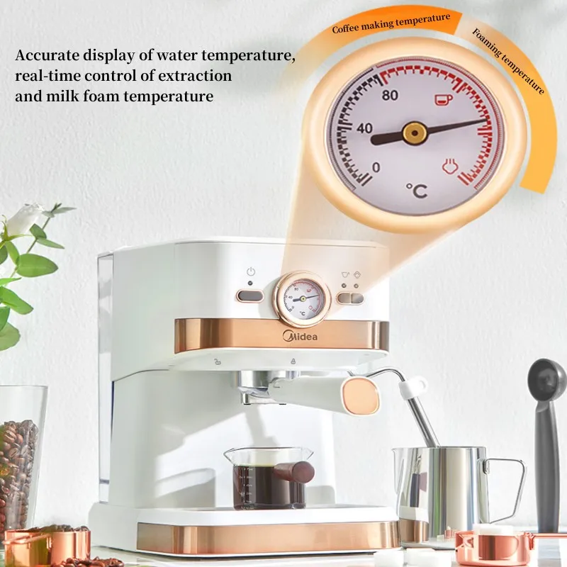 Máquina de café Espresso de alta presión, máquina de espuma de leche de vapor de extracción de temperatura constante, Control de temperatura NTC,